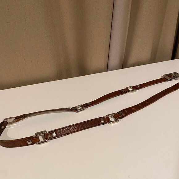 Vintage Leather & Metal Chain‎ Equestrian Belt Adjustable 35–40\